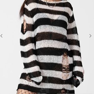Current mood distressed sweater